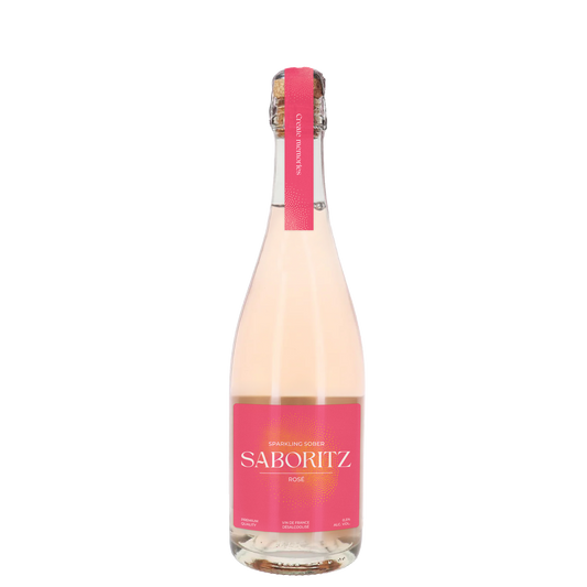 alcoholvrije sparkling rosé van Saboritz